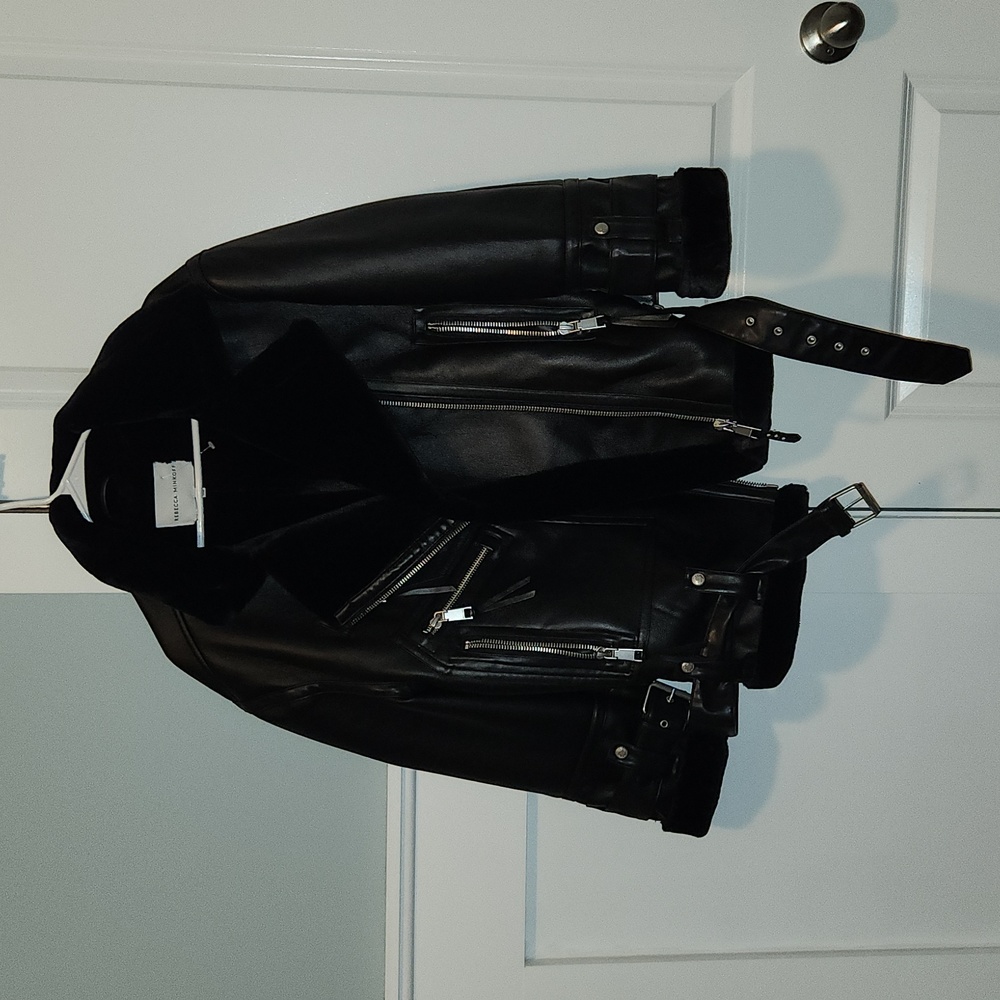 Rebecca Minkoff faux leather and faux fur Jacket